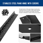 2 Pack Black Piano Hinge 48 Inch x 3 Inch, 0.05" Leaf Thickness