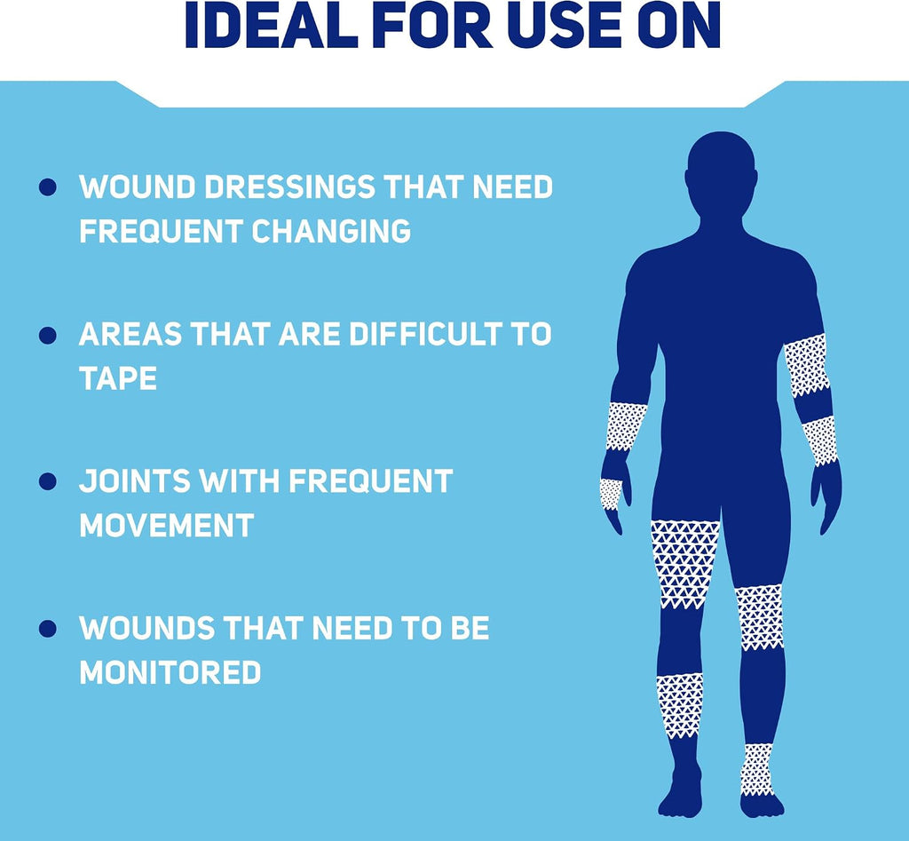 Elastic Stretch Net, 1 Roll, 5 Yards | Premium First Aid Wound Care, Secures Wound Dressings Firmly & Comfortably in
