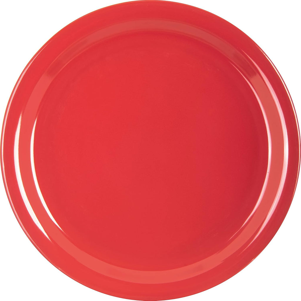 Kingline Dinner Plate, Heavy Duty Melamine Dish for Serving, 9", 48 Count, Red