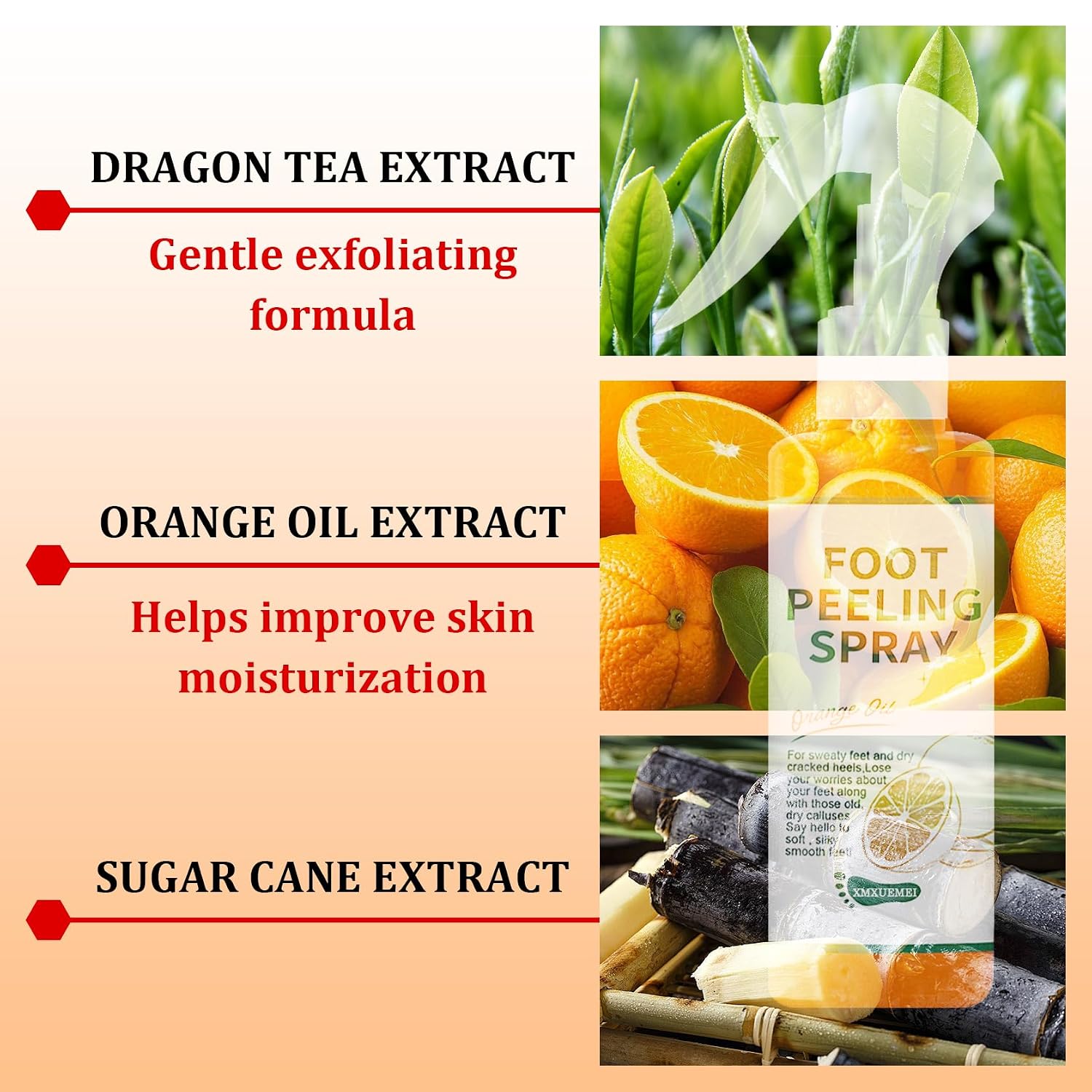 Foot Peeling Spray Oil,Moisturizing Nourishing Foot Exfoliating Peeling Spray,Instantly Hydrating Gently Foot Peel
