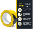Floor Marking Tape - 2 Pack Black & Yellow Hazard Tape, 2" x 46 ft Each | Safety Warning Stripe Tape for Floors