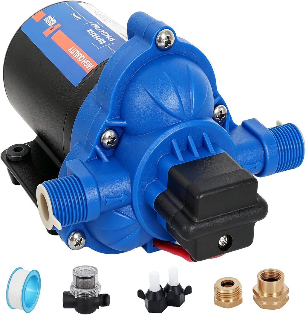 12V Sprayer Pump, 2.5GPM Chemical Resistant Diaphragm Pump