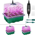 Seed Starter Tray with Plant Light, 2 Pack Grow Lights for Seed Starting Kit with Humidity Domes, Timing Controller