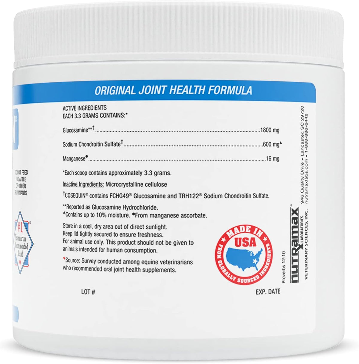 Nutramax Cosequin Original Horse Joint Health Supplement, Powder, 280g