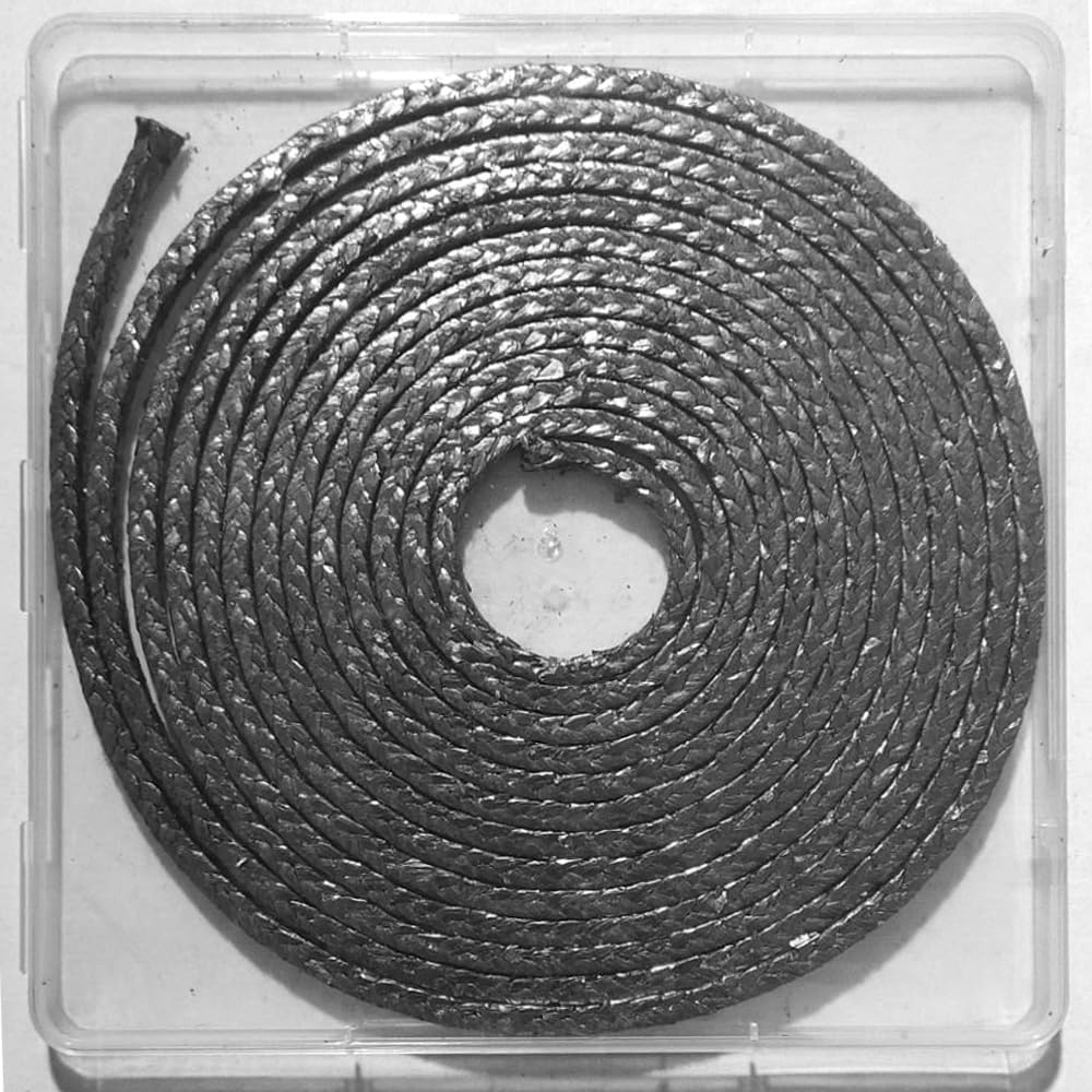 10 Feet Length Flexible Graphite Braided Compression Packing (1/2" x 1/2") for Pump Valve or Mechanical Seal