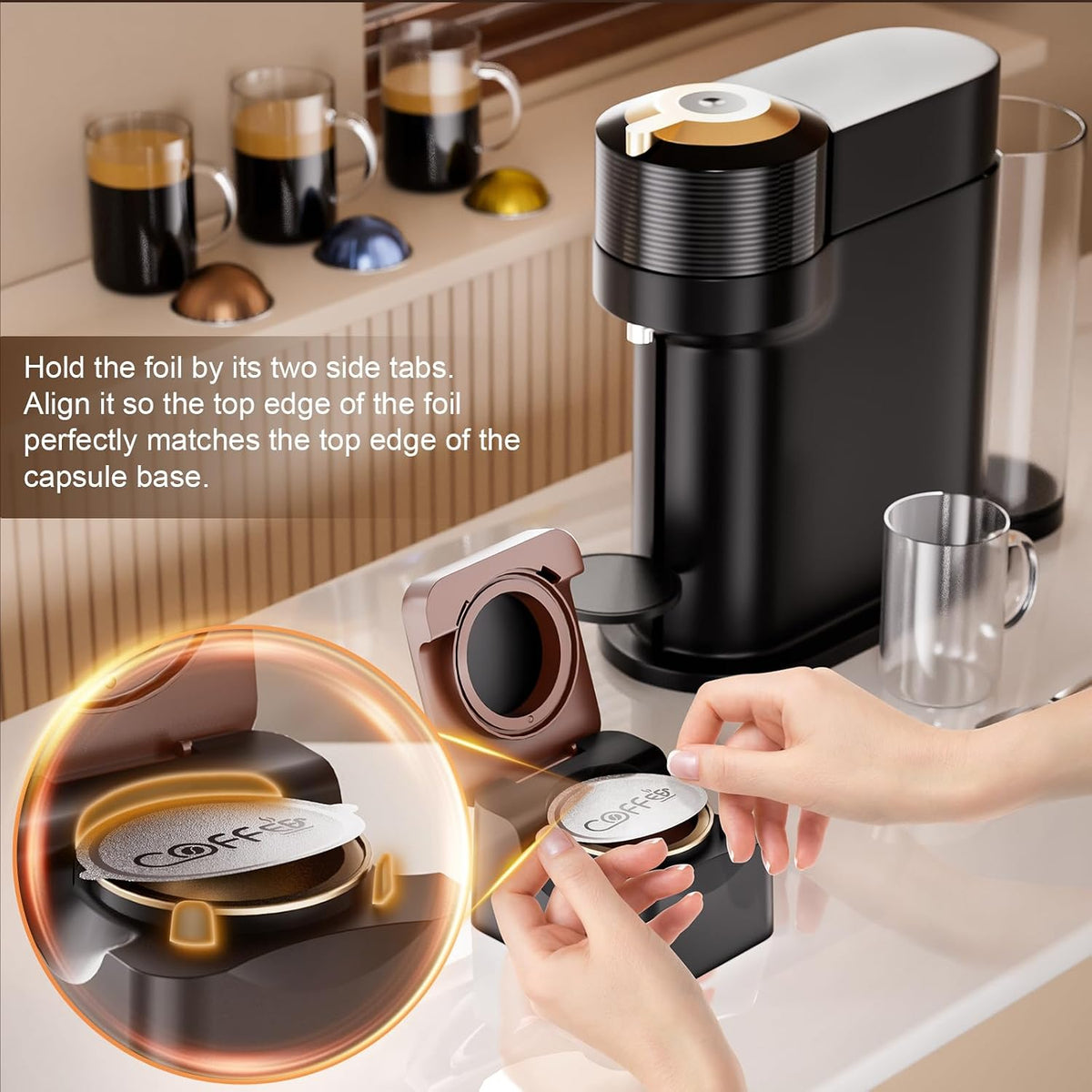 Reusable Vertuo Pods Refill Kit for Nespresso, NO PODS