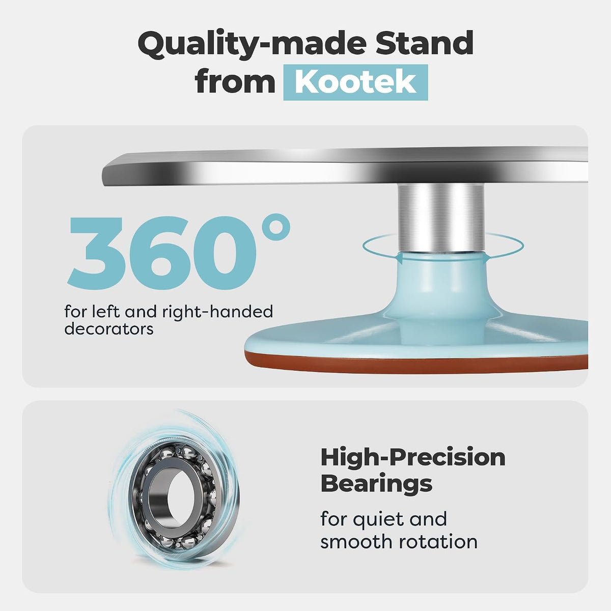 12" Blue Aluminum Alloy Cake Turntable, Cake Stand for Decorating