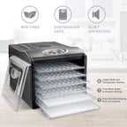 6 Tray Food Dehydrator for Beef Jerky, Digital Timer