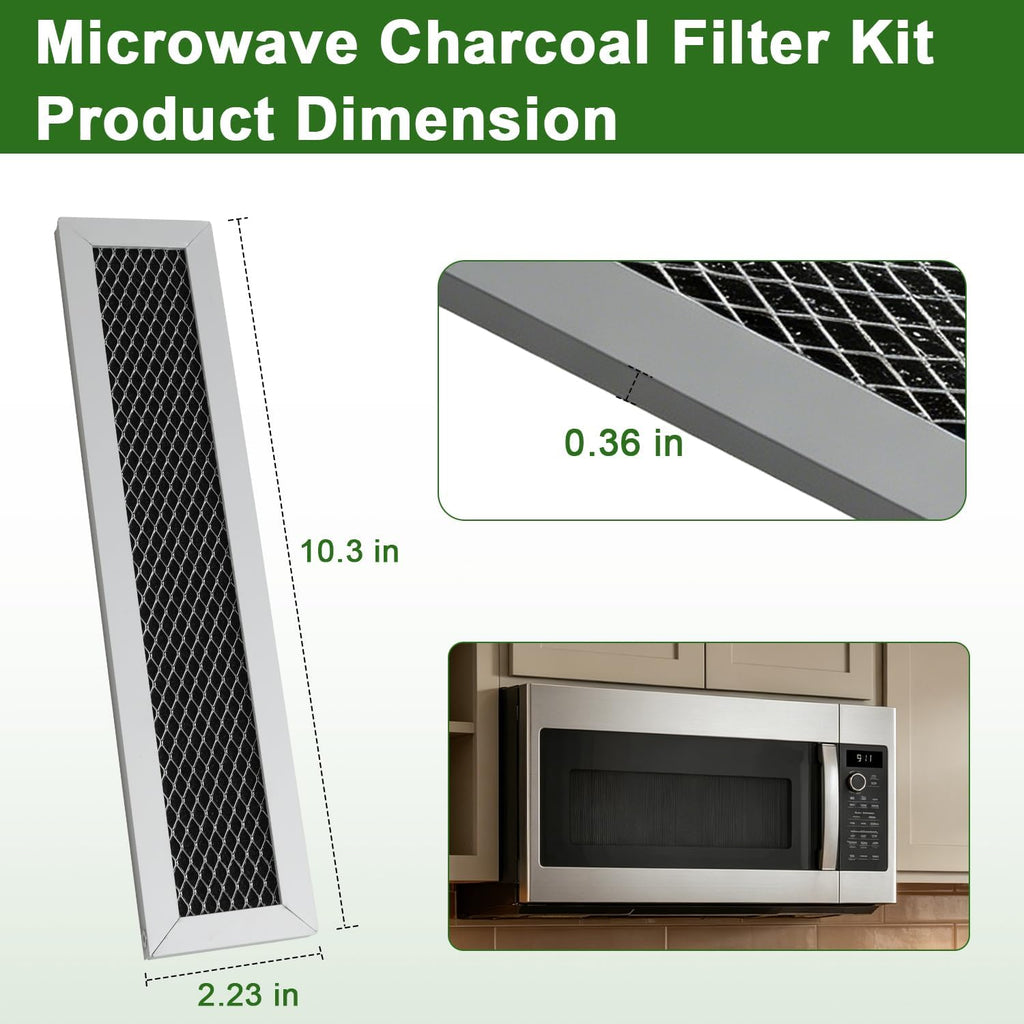 2PCS Microwave Charcoa Filter Replacement Compatible with GE PVM9179SR1SS PVM9179ER1ES PVM9179DF2WW PVM9179DF3WW PVM9179DK5WW PVM9179DK6WW