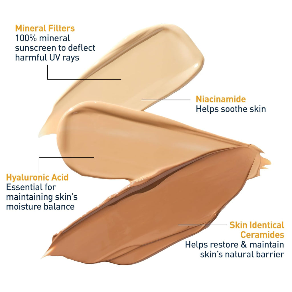 Tinted Sunscreen for Face, Mineral SPF 30 Moisturizer, Light, 1.7oz