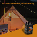 6 Volt 6Ah Lithium LiFePO4 Heavy Duty Lantern Battery 2 Pack, 2000 Cycles Rechargeable Lithium Iron Phosphate Battery
