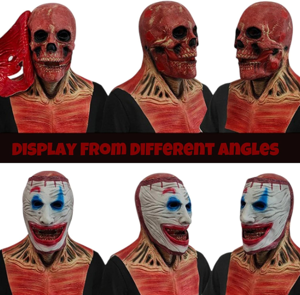 Halloween Masks, Creepy Full Head Double Layers Scary Mask, Halloween Horror Cosplay Costume Latex Props for Adults