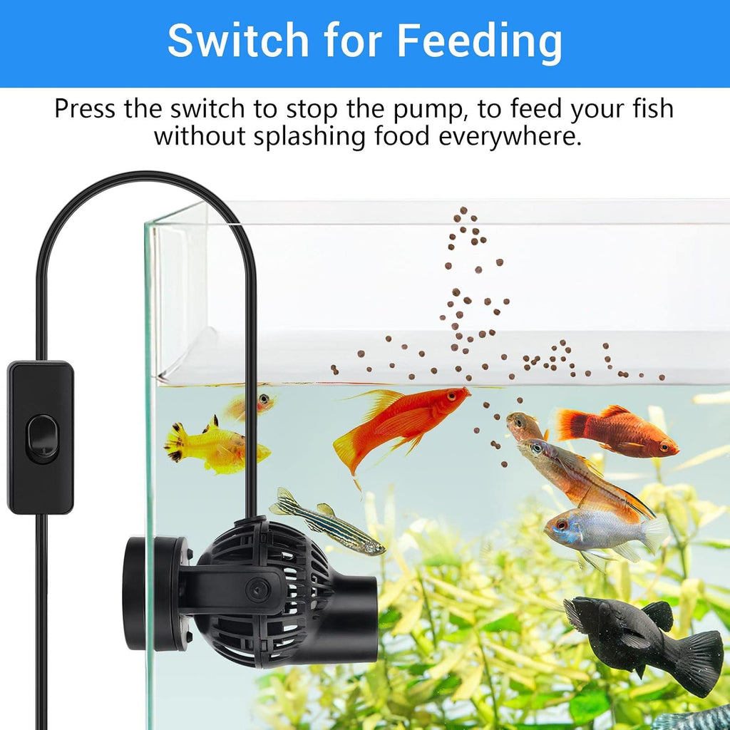 Wave Maker with Controller for Feeding, 792 GPH Ultra-Silence Aquarium Powerhead with Strong Magnet Suction Base for