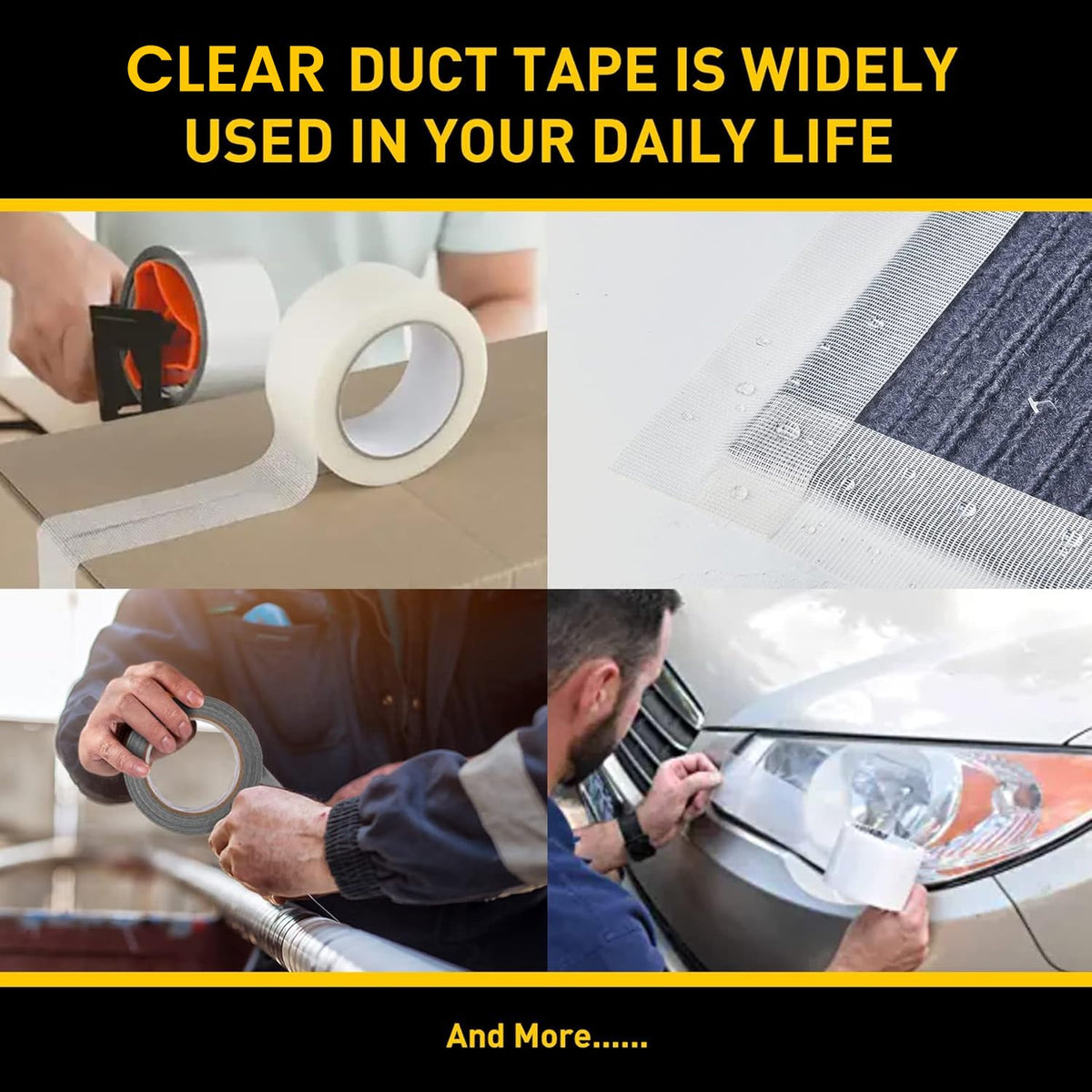 6 Rolls Clear Duct Tapes Heavy Duty, 2 inches x 25 Yards