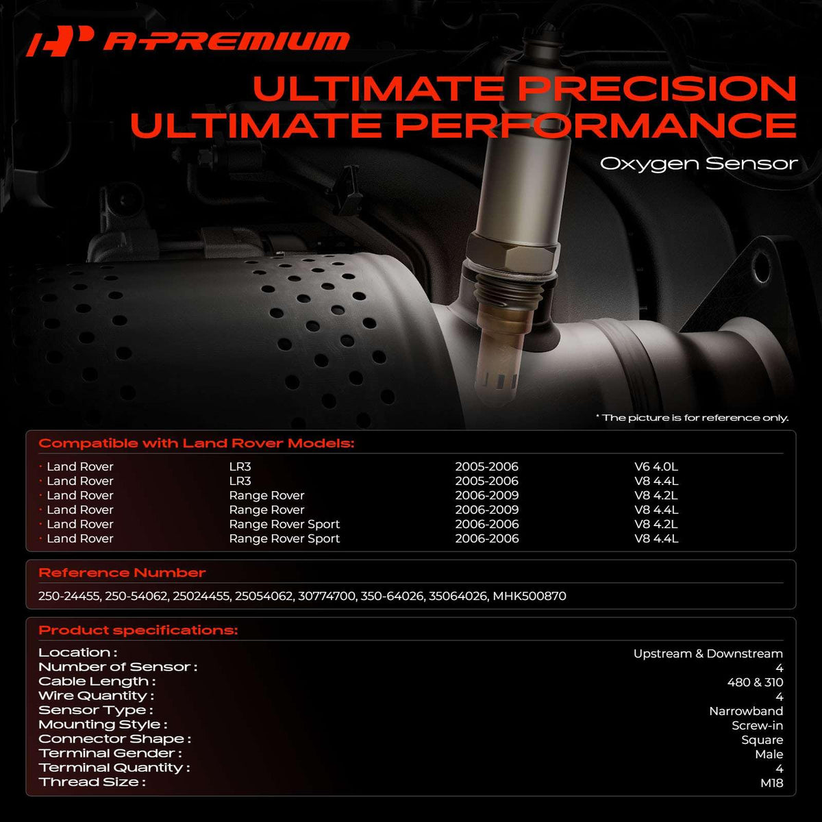A-Premium Upstream & Downstream O2 Oxygen Sensor Compatible with Land Rover