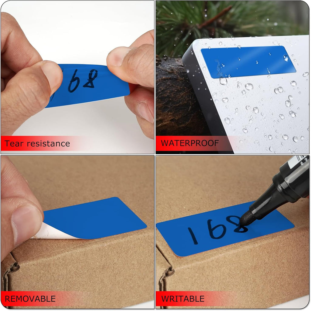 Blue Rectangle Labels 2 x 1 Inch Blank Stickers Roll 500 Pcs