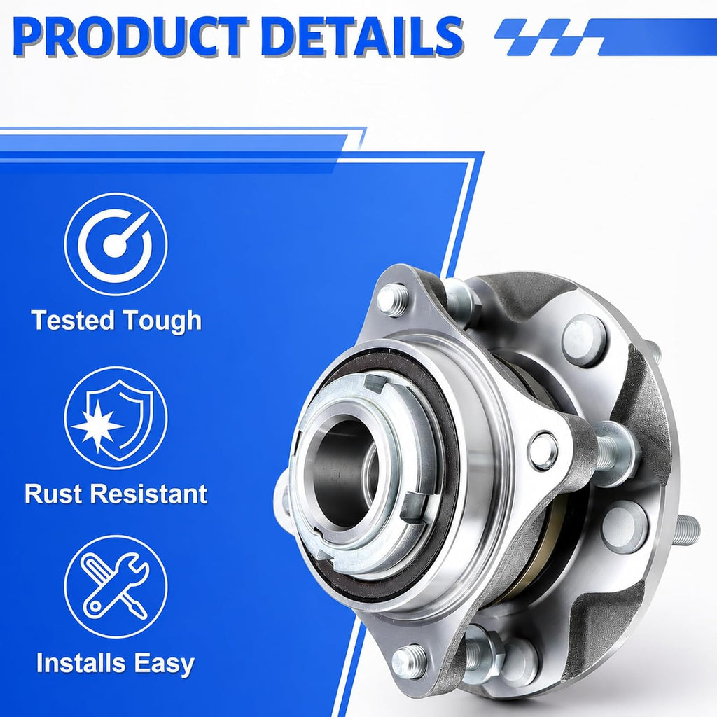 2PC 950-004 2WD Front Wheel Bearing Hub Assembly Fit for 2005-2019 Tacoma