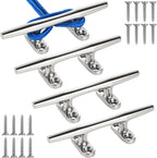 ZOMCHAIN 4/5/6 Inch Boat Cleat - Open Base 316 Stainless Steel Dock Cleat,Marine Cleat Rope Cleat, Mooring Accessories with Screws for Boats,Kayak, Marine, Deck, Nautical Decor(2,4,6 Pack)