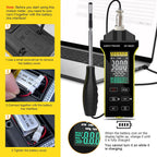 Hot Wire Anemometer HVAC Air Flow Velocity Meter Measuring 0.1-30m/s