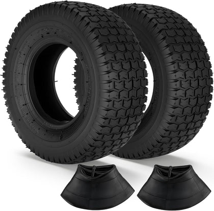 13x5.00-6 Tires and Inner Tube, 2 Pack 13x5.00-6 Tire Set Compatible with Riding Lawn Mower Tire, Hand Truck, Garden