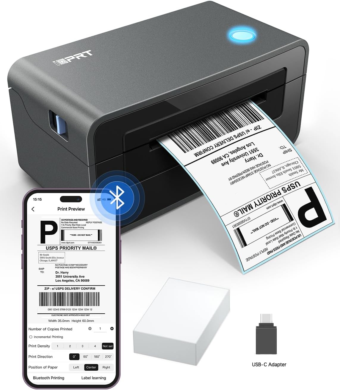 Thermal Label Printer 4x6, Shipping Label Printer for Small Business | Wireless Printing for iPhone, Android, Windows