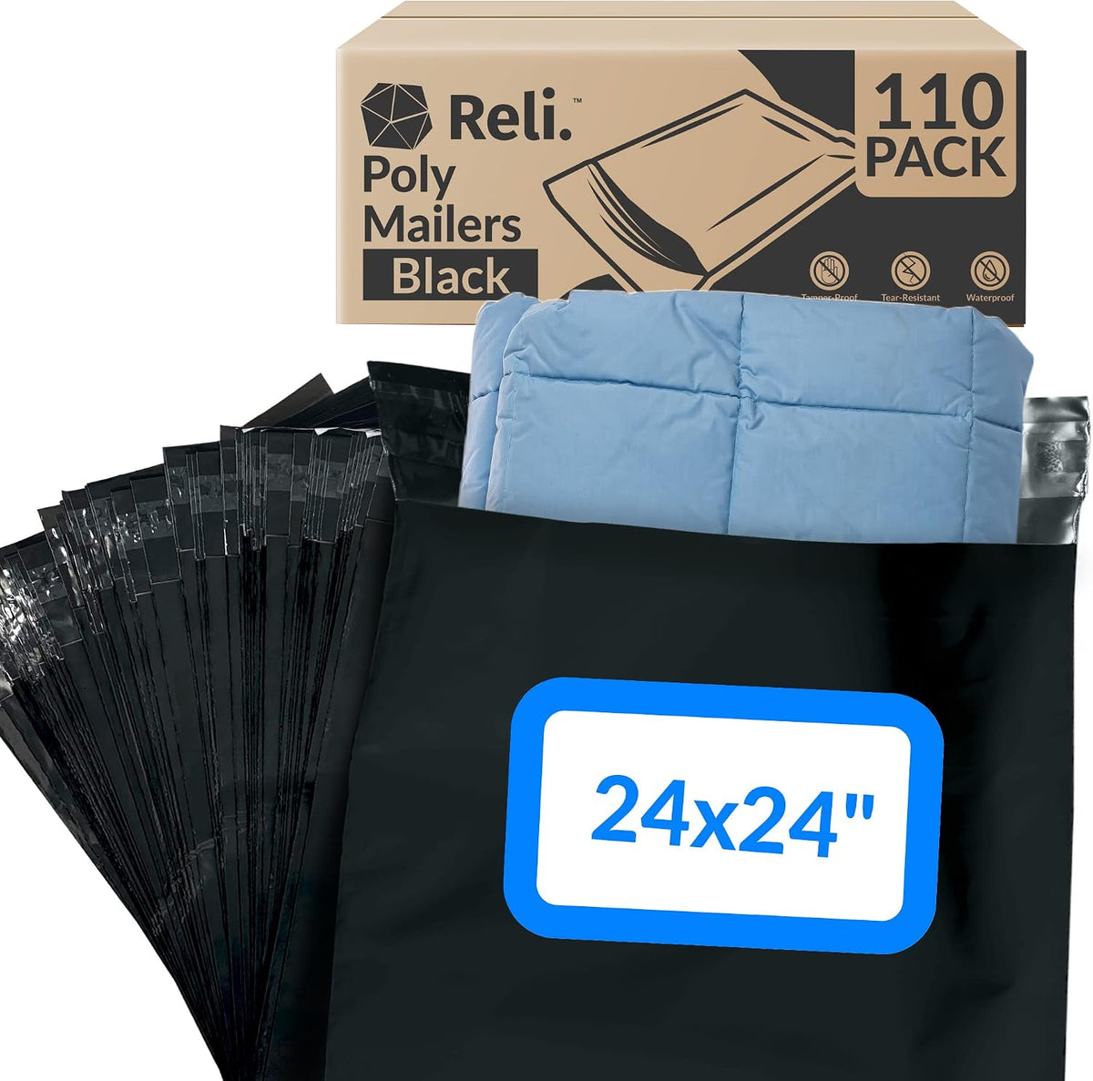 Poly Mailers 24x24" (110 Pcs) | Black