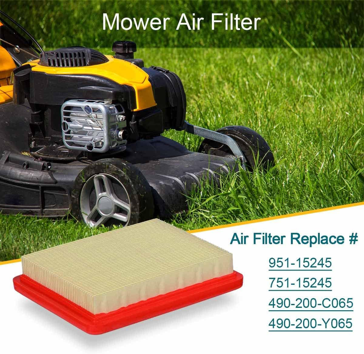 Emmawin 2 Pack 951-15245 Air Filter for Cub Cadet MTD 159cc 196cc Engine Lawn Mower, Replace Air Filter 751-15245