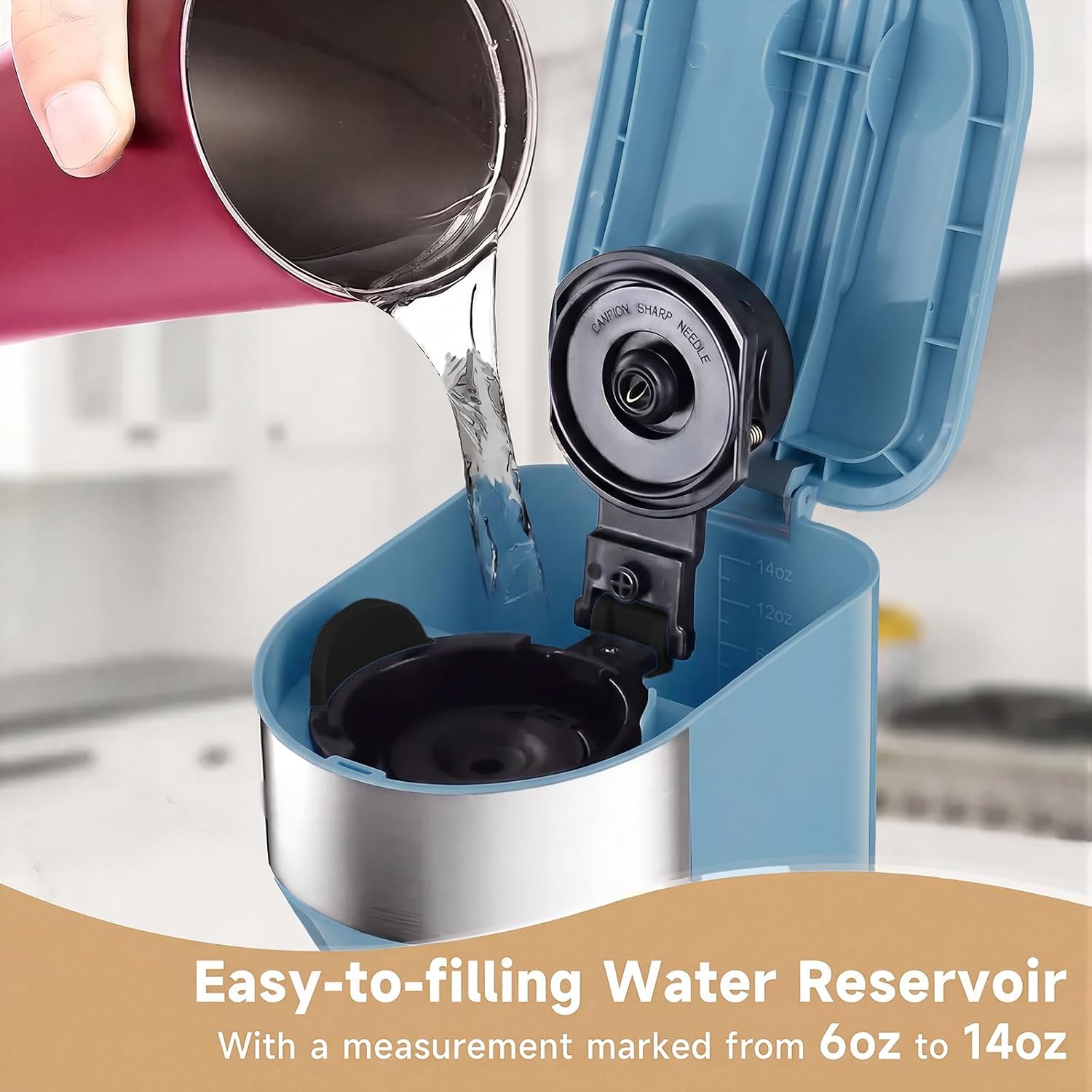 Single Serve Coffee Maker, 2 in 1 Brewer for K Pod & Ground Coffee, 90s Rapid Brew 6 to 14oz Capacities with Auto
