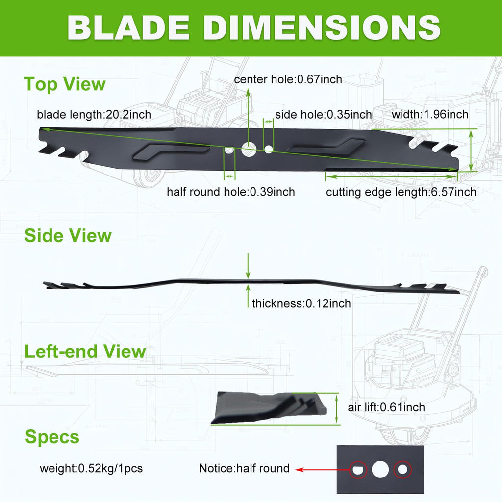 AB2102 LM2110 LM2110SP Mulching Blade 21inch Replacement for EGO LM2120SP