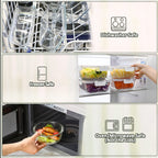 10 Pack,22 oz Glass Food Storage Containers with lids, White