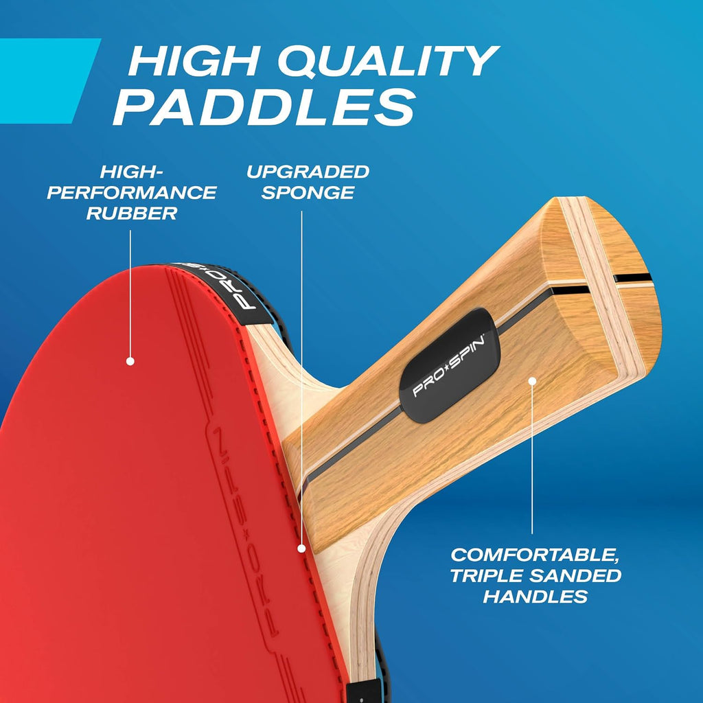 Portable Ping Pong Set with Retractable Ping Pong Net for Any Table, All-in-One Table Tennis Set with Ping Pong