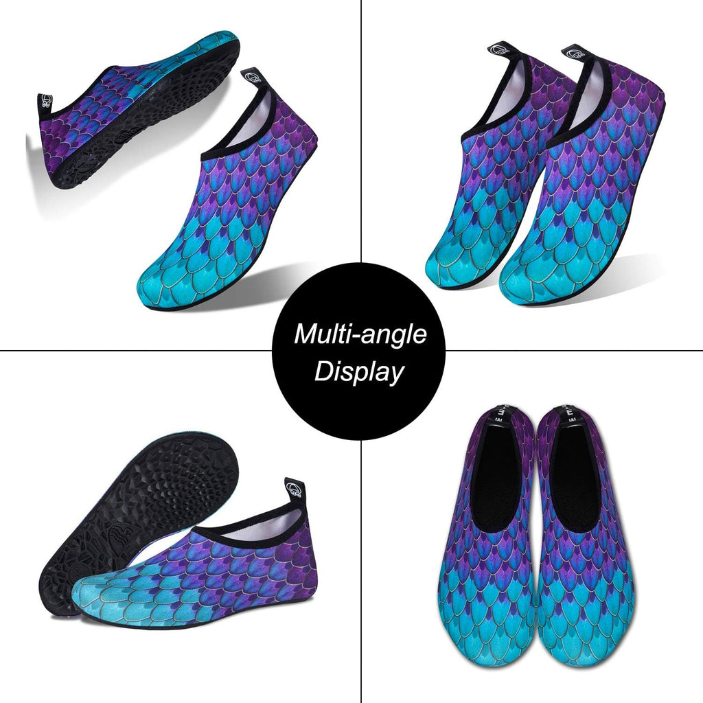 Water Shoes for Womens Mens Barefoot Quick-Dry Aqua Socks for Beach Swim Surf Yoga Exercise New Translucent Color Soles