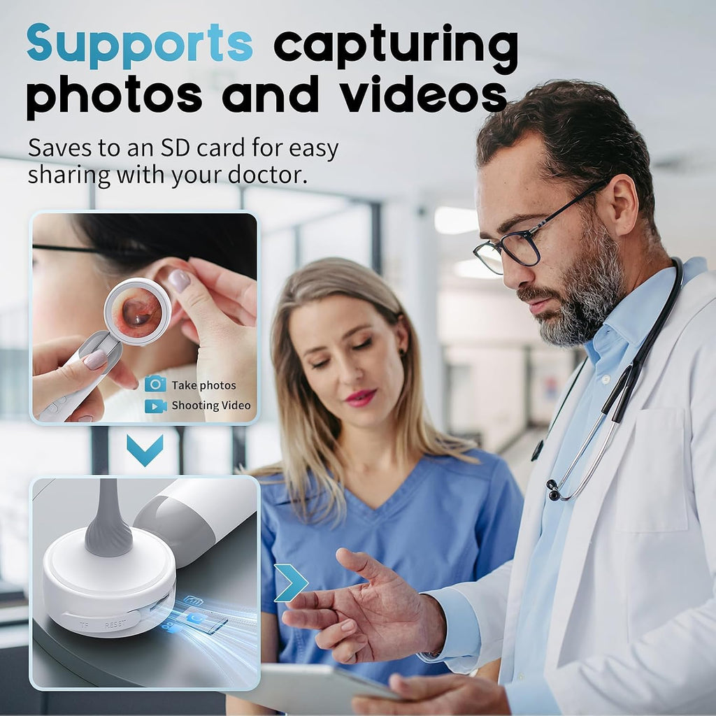 Digital Otoscope Ear Camera for Family, 1.38-Inch Screen, No App Needed