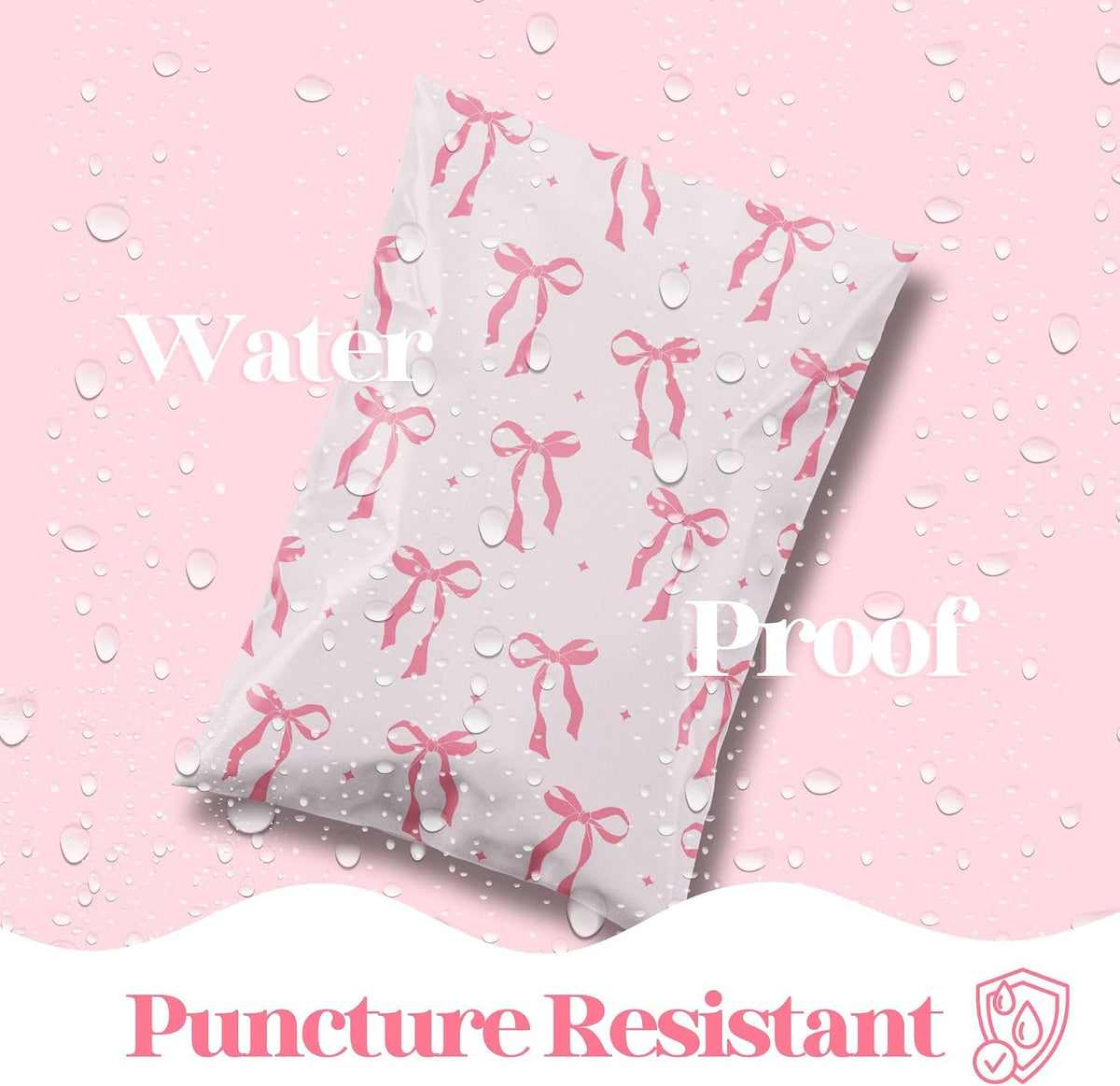 Poly Mailer 10x13, Pink Bows, 100 Pack