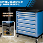 7-Drawer Rolling Tool Chest with Wheels,Locks,Blue Tool Cabinet