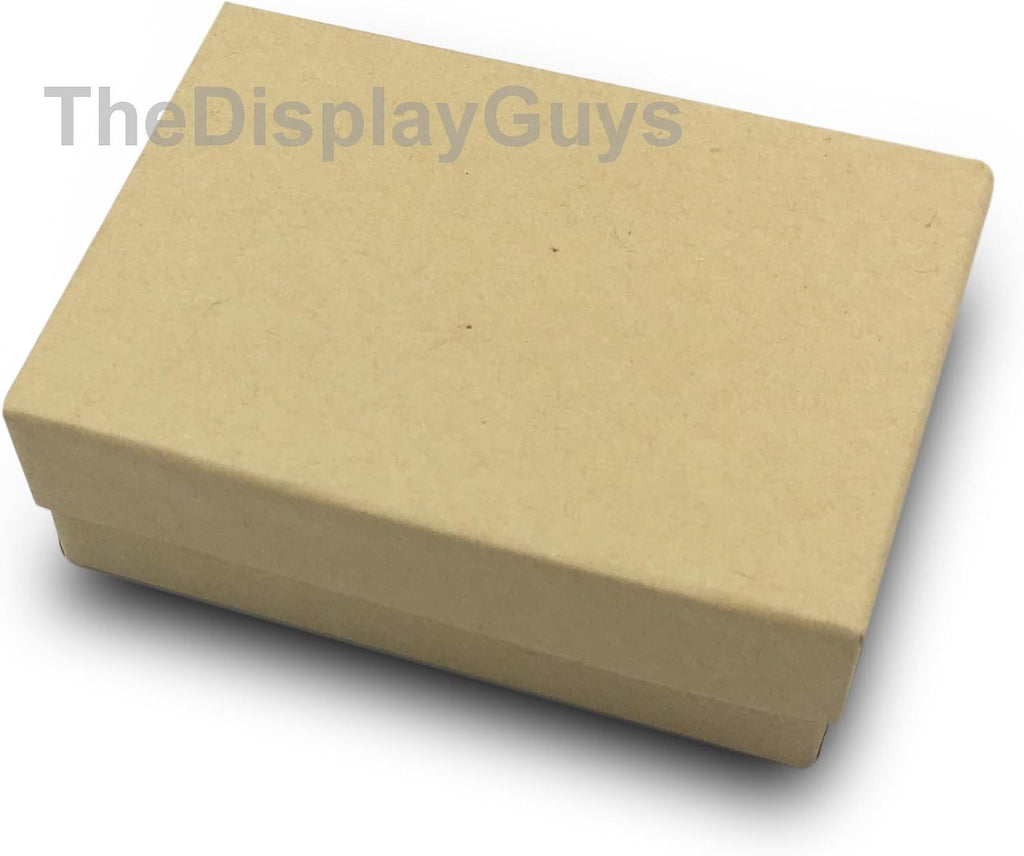 TheDisplayGuys 25 Cardboard Jewelry Gift Boxes with Inserts - Kraft Brown