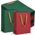 50 Pack Red Green Christmas Gift Bags Bulk, Heavy Duty, 8x11x4 Inch