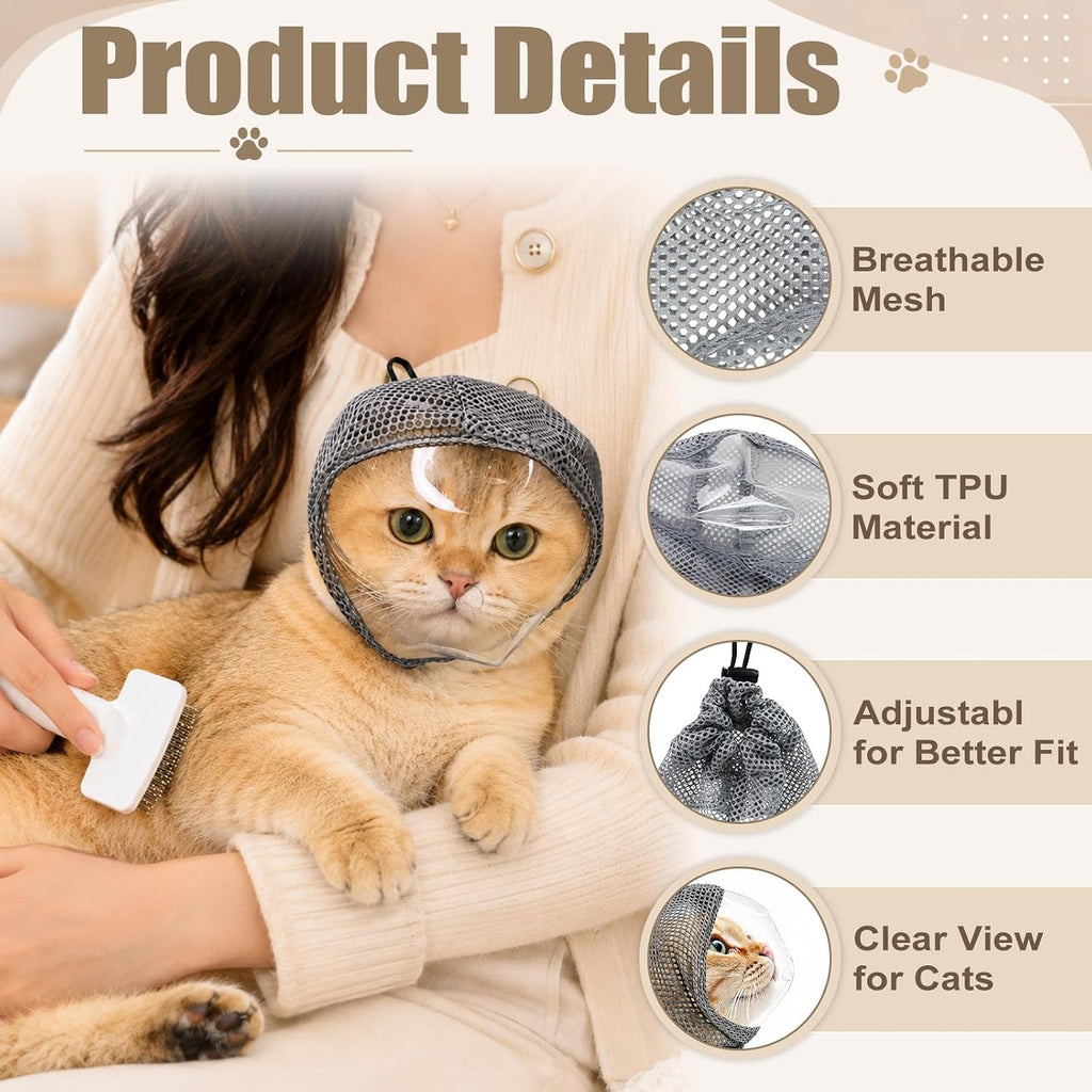 Adjustable Cat Muzzle for Grooming and Biting Prevention (S)