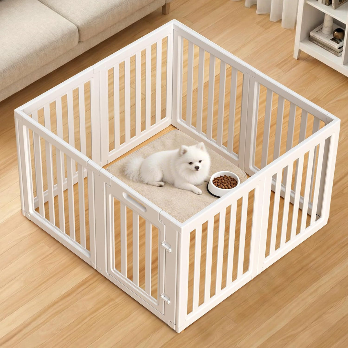 Dog Playpen Indoor,Puppy Playpen,White 23.6" H, 8 Panels