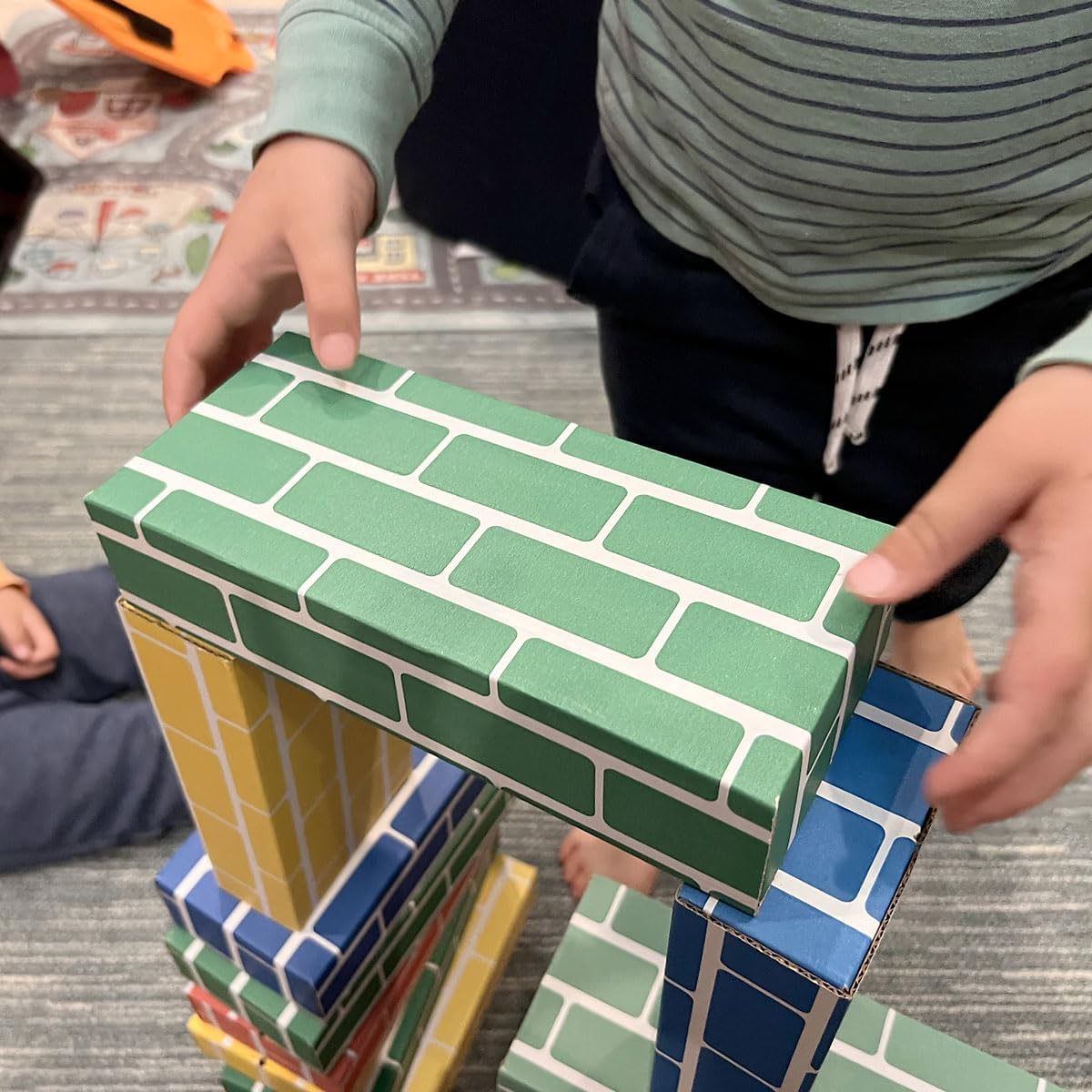 Primary Building Bricks - Kids Cardboard Blocks, Each 9" x 4" x 2" (Set of 24)