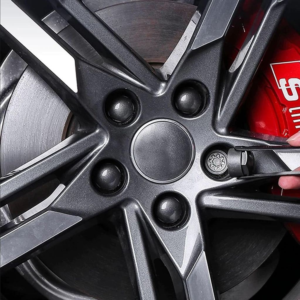 Lug Nut Covers Wheel Center Caps Tire Screw Cap for Audi A1 A3 A4 A5 A6 A7 A8 Q2 Q3 Q5 Q7 S5 TT 24PCS+Disassembly