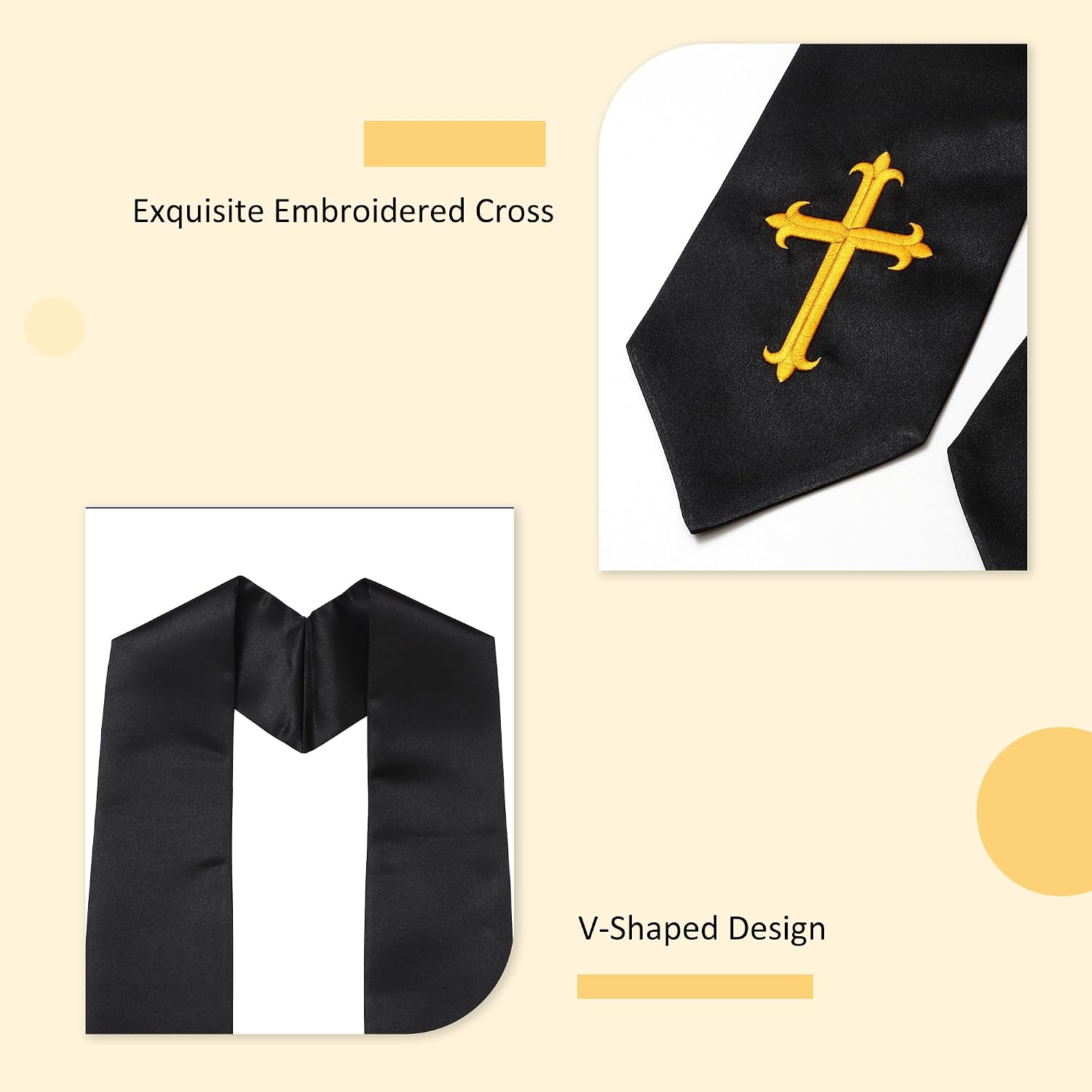 Clergy Stole & Choir Stole with Embroidered 60/72"