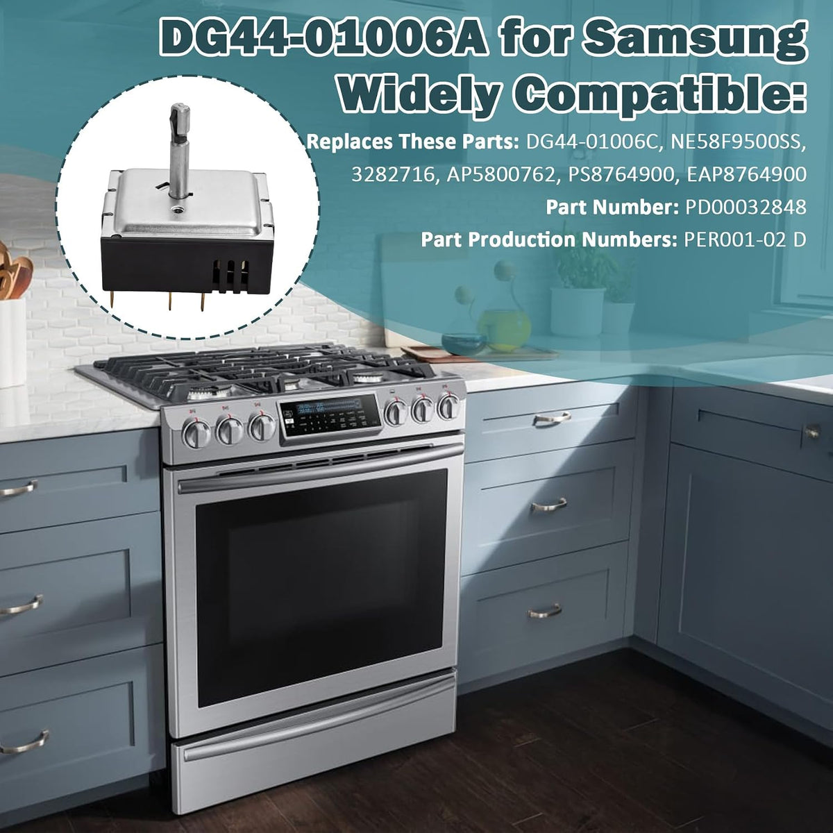 DG44-01006A PER001-02 D Range Regulator, Fits for Samsung Range/Ovens