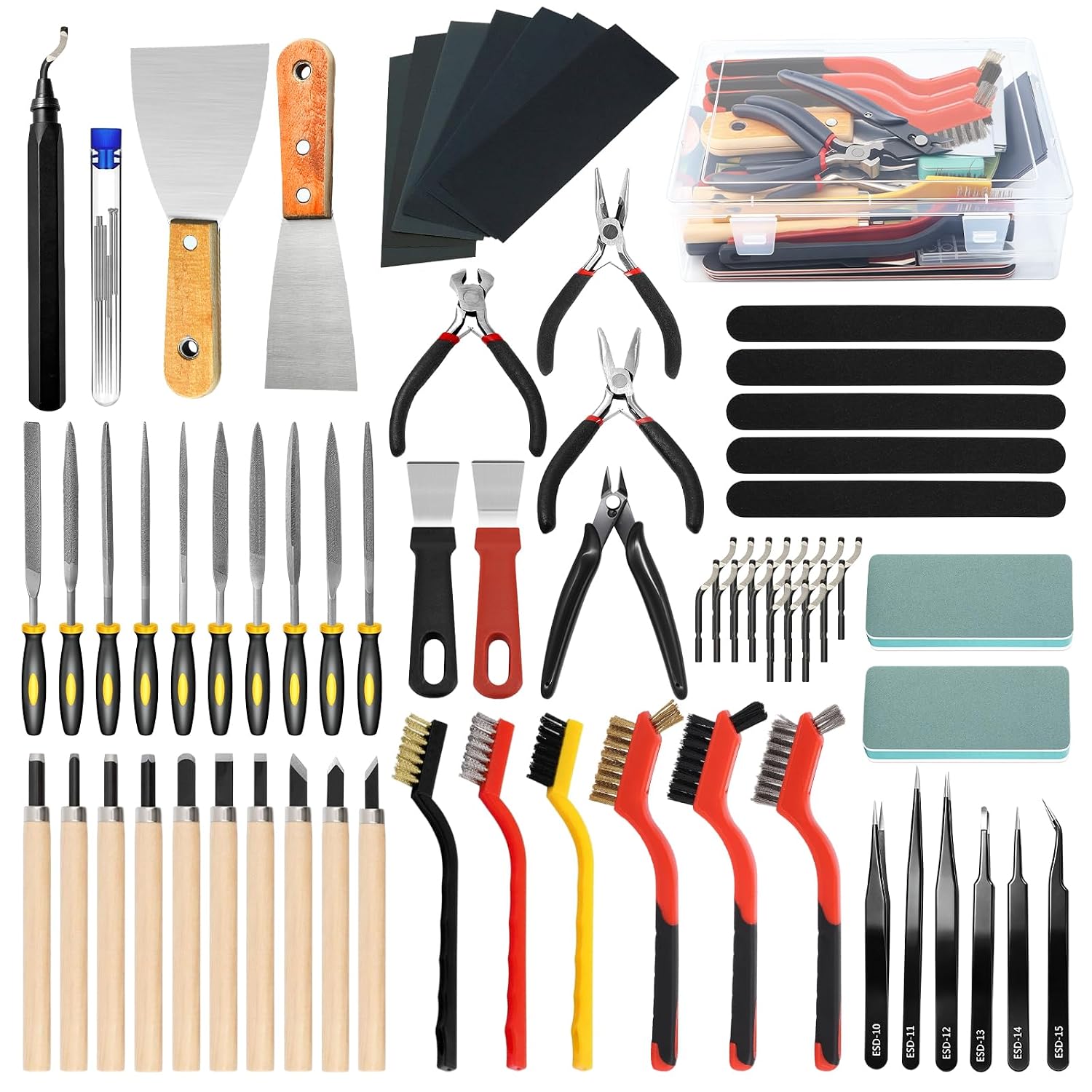 96 Pcs 3D Printer Tool Kit with Deburring Tool for FDM/SLA Printers | 3D Printer Accessories Includes Nozzle