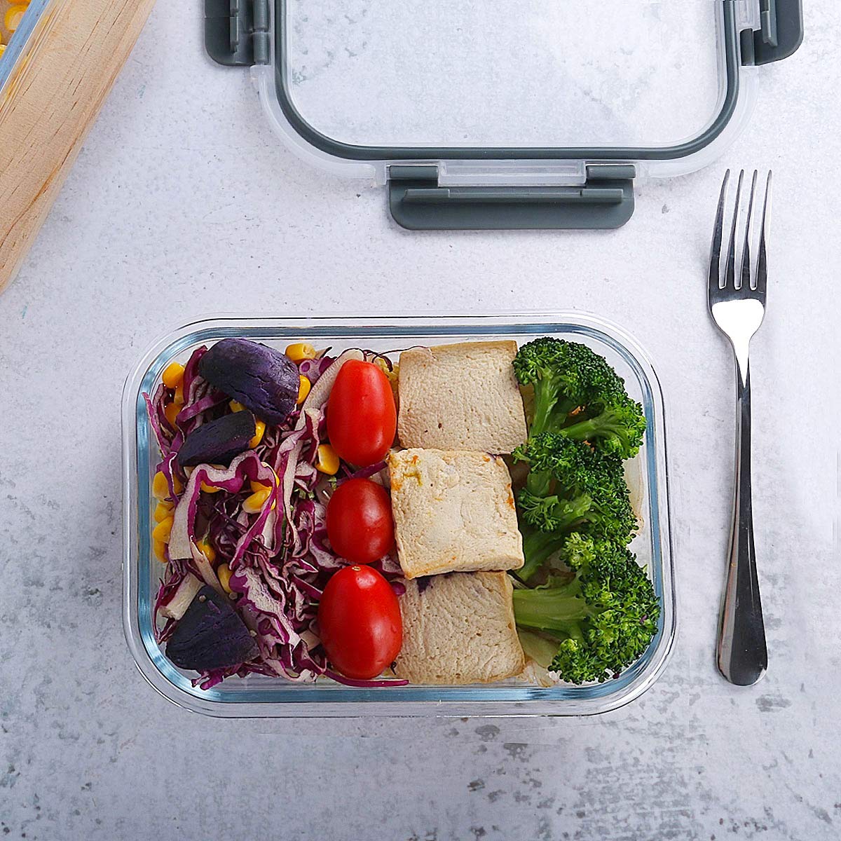 10 Pack Glass Food Storage Containers with Lids, Green
