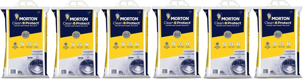 Morton Clean and Protect Water Softener Salt Pellets, 40 LB Bag- MYNERK (6), White