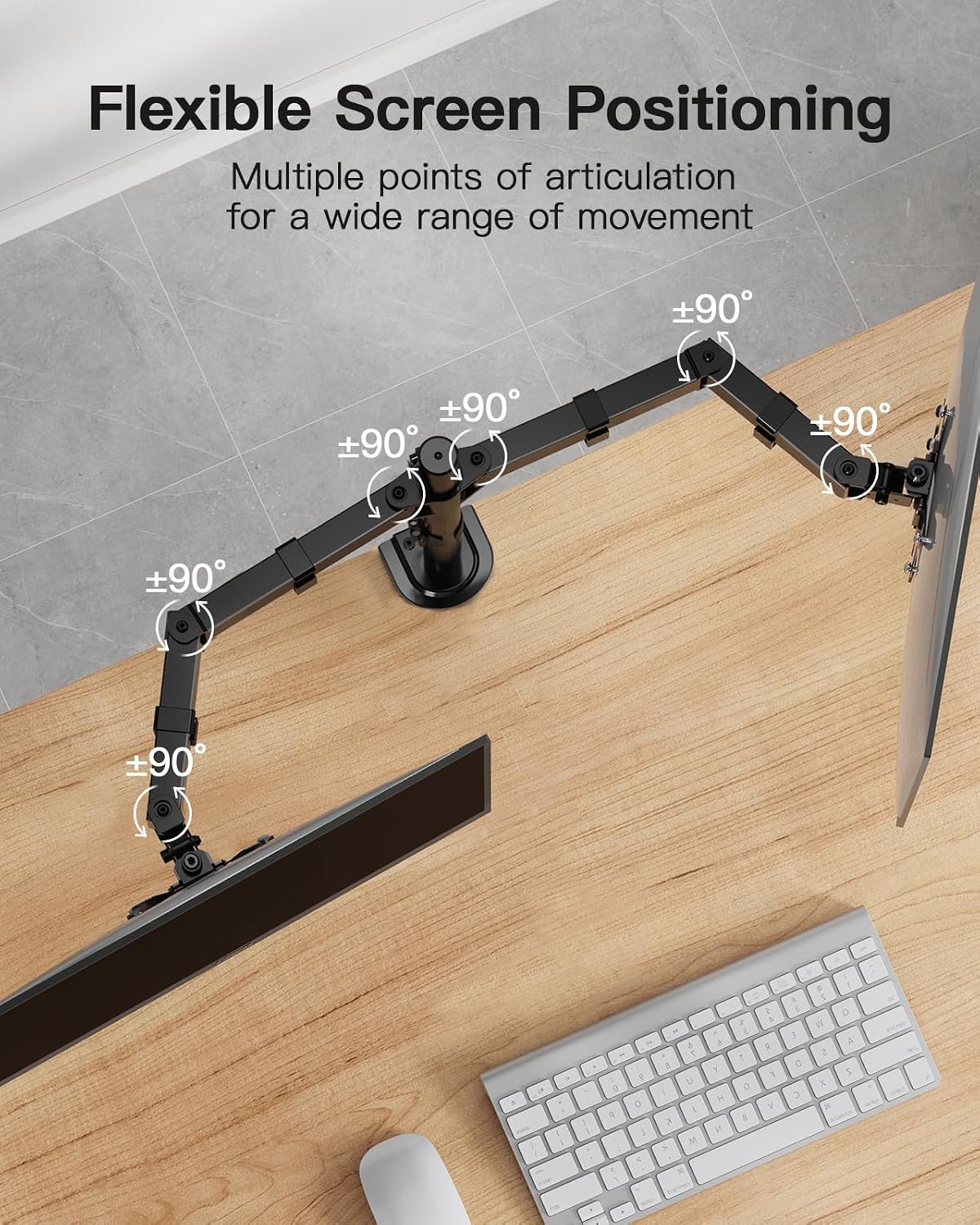 Dual Monitor Mount for 2 Monitors up to 32 inches, Heavy Duty Dual Monitor Stand Holds up to17.6lbs, Dual Monitor Arm