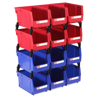 12 Packs Stackable Storage Bins, 7" x 5" x 4" Parts Bin