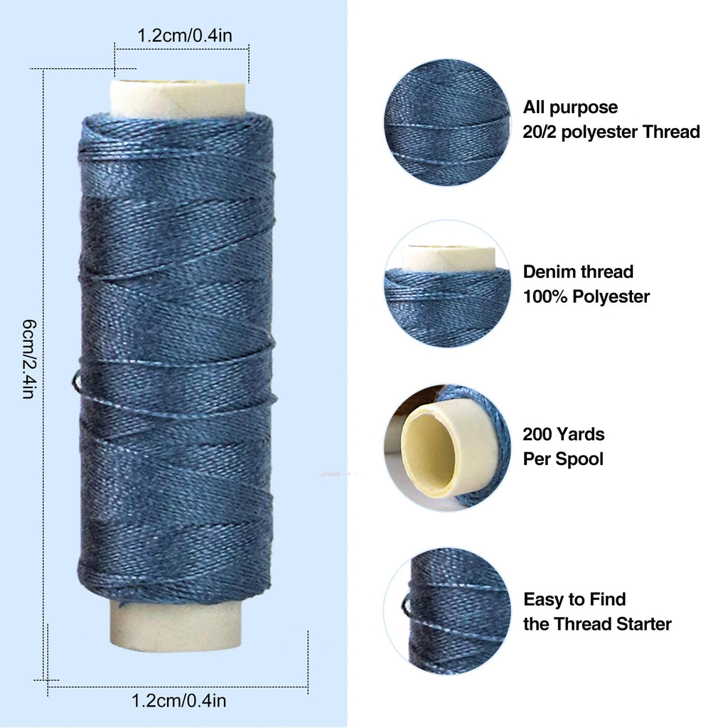 Heavy Duty Blue Jeans Thread, 5 Color sdenim Thread, 20/2 Specifications