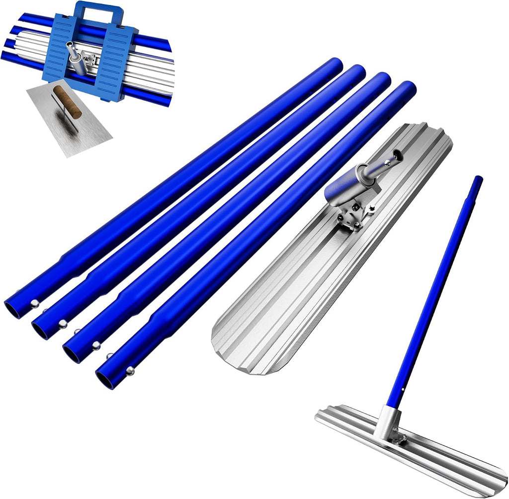 Bull Float Concrete Tools, 48"×8" Magnesium Aluminum Alloy Concrete Float | 4 Combinable Handles, Carrying Toolbox